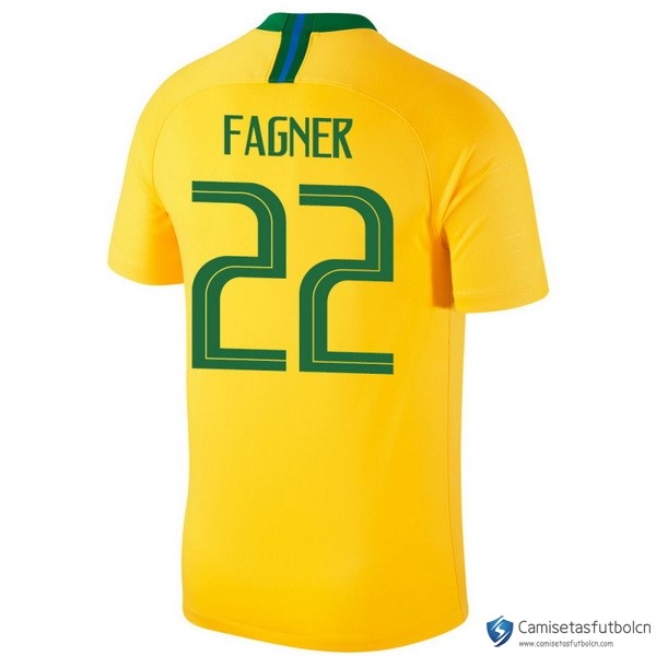 Camiseta Seleccion Brasil Primera equipo Fagner 2018 Amarillo